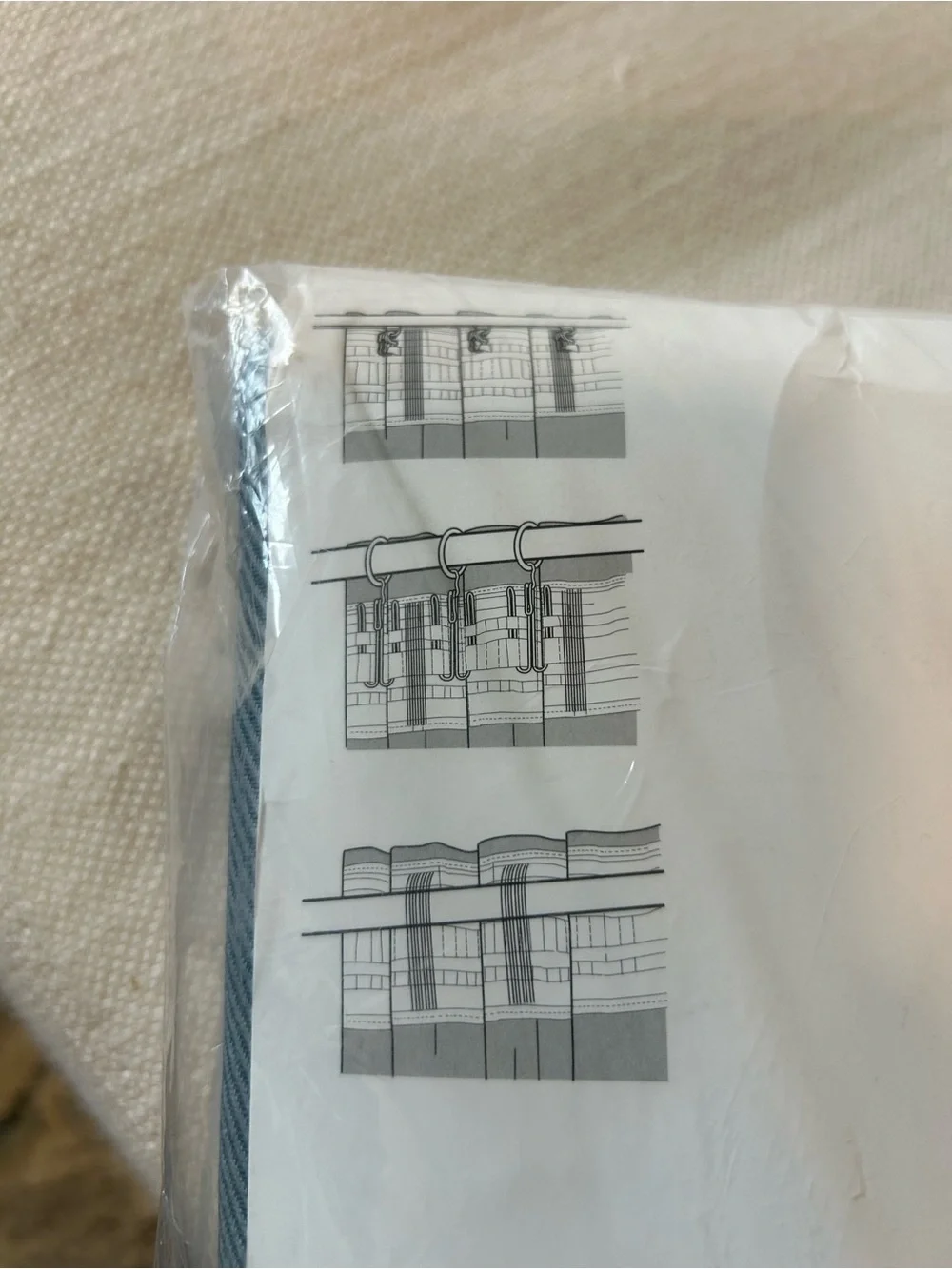 IKEA Tibet Blue Cotton Curtain Panels (2), NWT